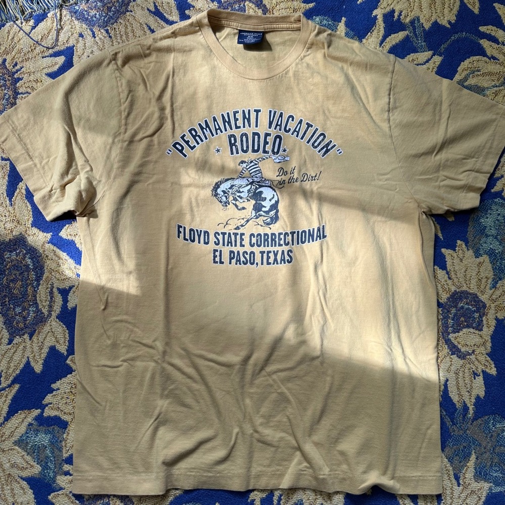 Vintage American Eagle Floyd State Rodeo Shirt Single Stitch TX Medium Tee